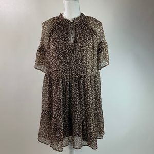 Chocolate Brown Ruffled Dress